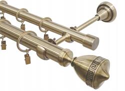 Imperia Deco Függönyrúd Kettős Fém Arany Színű Csendes Karikákkal Fi 25+19 160CM (KAR.MET. /25+19/ 160cm Złoto Antyk WERSO)