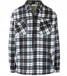 Agrafka Meleg polár férfi kockás ing, fehér szőrmével bélelt, XXL-es (5905756088942)