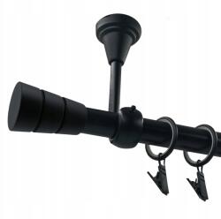 ESTAdeco Függönysín, mennyezeti, szimpla, fém, fekete, 19 mm, 180 cm, "walec basic" (henger alap), csendes (karnisz I SUFIT 19mm WALEC BASIC Czarny Cichy)