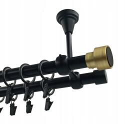 Imperia Deco Dupla függönykarnis Fém Mennyezeti 19+19 Fekete Matt 360cm Slick Gold (KAR.MET. II SUFIT /19+19/ 360cm SLICK GOLD)