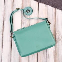 Paolo Peruzzi női bőr válltáska, kompakt | türkiz