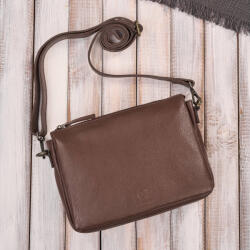 Paolo Peruzzi női bőr válltáska, kompakt | barna