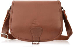 Paolo Peruzzi női bőr crossbody táska teljes kiőrlésű bőrből | konyakszínű