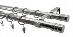 Imperia Deco Függönykarnis dupla fém nikkel mix Loft Imperia 19+19 mm 200 cm (KAR.MET. II/19+19/ 200cm NIKIEL LOFT MIX)