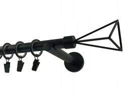 Imperia Deco Egyrudas Fém karnis 19mm Matt Fekete 180cm Geometric (KAR.MET. I /19/ 180cm CZARNY GEOMETRIC)