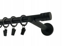 Imperia Deco Függönykarnis szimpla fém 19 mm fekete 200 cm luna maró béka szett (KAR.MET. I /19/ 200cm CZARNY LUNA FREZ)