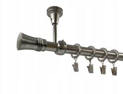 ESTAdeco Fém Függönysín Mennyezetre Szerelhető 19mm galvanizált Nikkel 160cm Végváltozatok (karnisz SUFIT I 19mm Nikiel MIX)