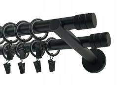 Imperia Deco Függönykarnis dupla fém 19+19 mm fekete 200 cm luna maró szett béka (KAR.MET. II /19/ 200cm CZARNY LUNA FREZ)