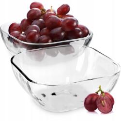 Kadax Saláta tálaló Üveg Snack Tál Gyümölcs Saláta 16 cm Tál Szett 2 db (K8461)