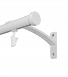 Imperia Deco Egycsatornás alumínium karnis sín, 20 mm, fehér végzáróval, 200 cm, csipeszekkel (KARNISZ I 20mm SZYNA BIAŁY 200cm żabka)