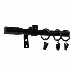 ESTAdeco Függönyrúd Egyágú Fém loft 16 mm Szín: Matt Fekete, végzáró mix, 180 cm (karnisz LOFT I 16mm MIX Czarny mat)