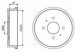 Bosch Fékdobok Mitsubishi Hátsó Colt 1, 1-1, 5 - allegro - 59 485 Ft