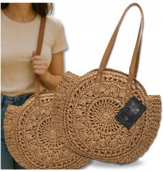 Bad&Bags Női kézitáska Klasszikus kerek szalma táska Bad&bags strand Öko Szívószál (Letnia torebka damska na plażę BAD&BAGS)