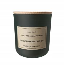 ESTAdeco Repcegyertya, Természetes, Öko, Vegán, 270 ml, Süti illatú, 80 óra égési idő (Świeca Czarny Gingerbread Cookie 270ml)