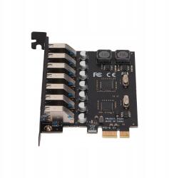 Bővítőkártya 7 Usb 3.0 Port PCI-EX1 X4 X8 X16 Csatlakozóval 5GBPS 12X12MM (GLIBQ5101)
