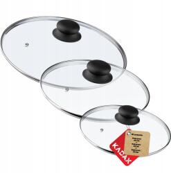 Kadax Üvegfedő 20+24+28 cm Hőálló Serpenyő Fedő Szett (K4596)