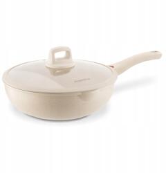 Konighoffer Wok serpenyő indukciós tűzhelyhez, fedővel, 30 cm, bézs (5903313456883)