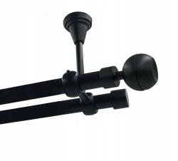 Imperia Deco Dupla függönykarnis Mennyezeti Fém 19+19mm Fekete 200cm Optic Gömb Kerekek Nélkül (KAR.MET II SUFIT /19+19/ 200 cm OPTIC SOLO)