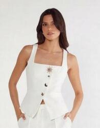 Nasty Gal Bézs Aszimmetrikus Mellény Arany-ezüst Díszítéssel Gombokkal Nasty Gal 38