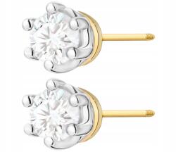 ZŁOCISTO Arany Fülbevaló Klasszikus Csavart Stift Gyémánttal Hat Mancsban (DLA DZIEWCZYNY NARZECZONEJ)