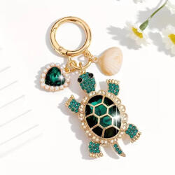 Kincsecske Kollekció Sötétzöld teknősös kulcstartó