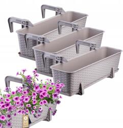 Kadax 3x Erkélydoboz Virágtartó 60cm Fogantyúk (K8215)
