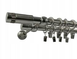 ESTAdeco Fém Függönyrúd Lux 19+19mm galvanizált Nikkel 160cm Végváltozatok (karnisz II 19+19mm NIKIEL MIX)