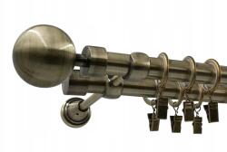 ESTAdeco Függönykarnis Dupla Gömb Modern 19+19mm Arany 160cm (karnisz II 19+19 Złoto Antyk KULA MODERN)
