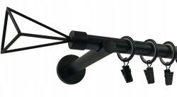 ESTAdeco Fém Függönyrúd Geometric 19mm Matt Fekete 160cm (karnisz I Ø19mm Czarny Mat GEOMETRIC)