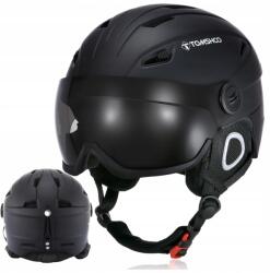  Sí- és snowboard sisak szemüveggel, fülvédővel, fekete, M méret (55-58 cm) (5902003100228 05902003100228 59020031002280)