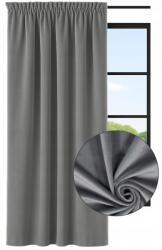 NOW-ART Kész bársony függöny 140x240 szalagon nappaliba, kész függönyök szürke (5905575589699)