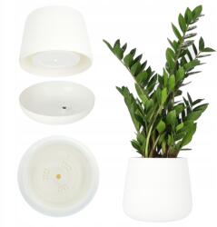 Kadax Virágtartó 23cm Fedél Állvány Parafa Növény Fehér (K2928)