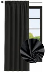 NOW-ART Velúr függöny 140x240 cm, kész függönyök, velúr, ráncolószalaggal, erkélyre, fekete, Velve (5905575589699)