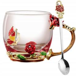 Pohár Kávéscsésze, Virágos Teák Forró és Hideg Italokhoz Acél (B19)