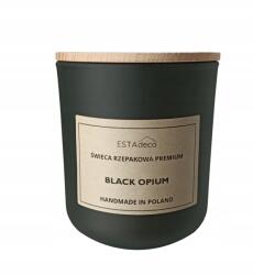 ESTAdeco Repcegyertya, Természetes, Öko, Vegán, 270 ml, Black Opium illat, 80 óra égési idő (Świeca Czarny Mat Black Opium 270ml)