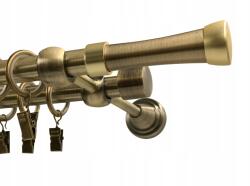 Imperia Deco Függönykarnis, fém, fi16+16 fantázia, Antik Arany, 200cm, galvanizált (KAR.MET. II /16/ 200cm Złoto Antyk FANTAZJA)