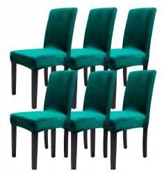 TELATTI Szett: 6 db univerzális székhuzat velúr székhuzat (Pokrowiec na krzesło PREMIUM pokrowce zestaw) - allegro - 6 790 Ft