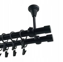 Imperia Deco Dupla függönykarnis Fém Mennyezeti 19+19mm Fekete Matt 200cm Luna (KAR.MET. II SUFIT /19+19/ 200cm CZARNY LUNA)
