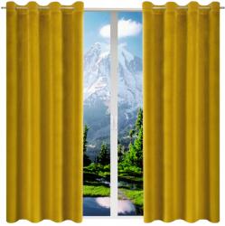 NOW-ART Kész bársony függönyök 140x250, függöny szett nappaliba, karikás rögzítéssel (Zasłony welurowe na kółkach szare 250)