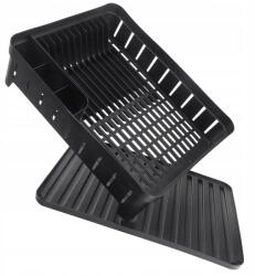 Kadax Szárítógép Evőeszköz Csepegtető Álló Fekete Műanyag Tálca 39cm (K9459)