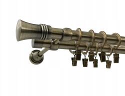 ESTAdeco Lux Fém Függönykarnis 19+19mm galvanizált Arany Antik 160cm MIX Végek (karnisz II 19+19mm Złoto Antyk MIX)