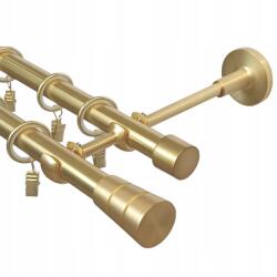 Imperia Deco Dupla fém karnis, arany sárgaréz matt, különböző végződésekkel, 19 mm, 200 cm (KAR.MET. II /19+19/ 200cm Mosiądz Mat MIX)