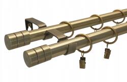 ESTAdeco Függönyrúd Kettős Fém mix végződésekkel loft antik arany 19+19 mm 180 cm (karnisz LOFT II 19mm MIX Złoto antyk)