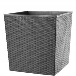 Kadax Virágtartó 25 cm Fedél Betéttel Műanyag Szürke (K3706)