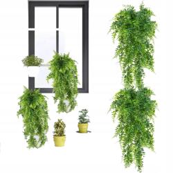  Mesterséges Páfrány Szett 2DB Zöld Virág Lógó Dekoráció 75CM Páfrány (3115220118711)