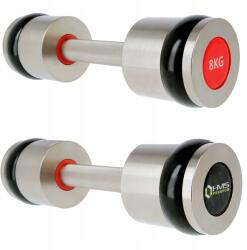 HMS 2 db-os Krómozott Súlyzó Készlet 2x8kg Acél Súlyzók Edzéshez (17-66-141)