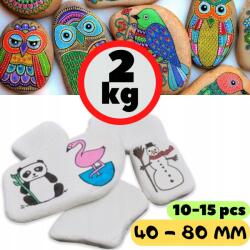 Velles Lapos Festőkövek Fehér Sima Fehér Lapos Kő 40-80 mm (2kg_F40/80_velles)