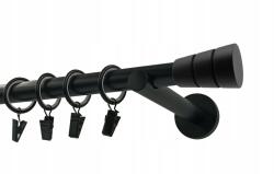 Imperia Deco Függönykarnis, szimpla, fém, fekete, különböző végződésekkel Imperia Deco, 19 mm, 200 cm (KAR.MET. I /19/ 200cm CZARNY MIX)