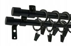 ESTAdeco Loft Kétsoros Függönysín Ø16+16mm Luna 300cm csendes (karnisz II LOFT fi16mm CZARNY MAT LUNA)