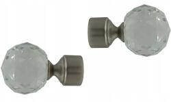 ESTAdeco Függönykarnis végzáró fi 19 mm kristály Crystal szett 2 db Szatén (końcówka fi19mm CRYSTAL Satyna)